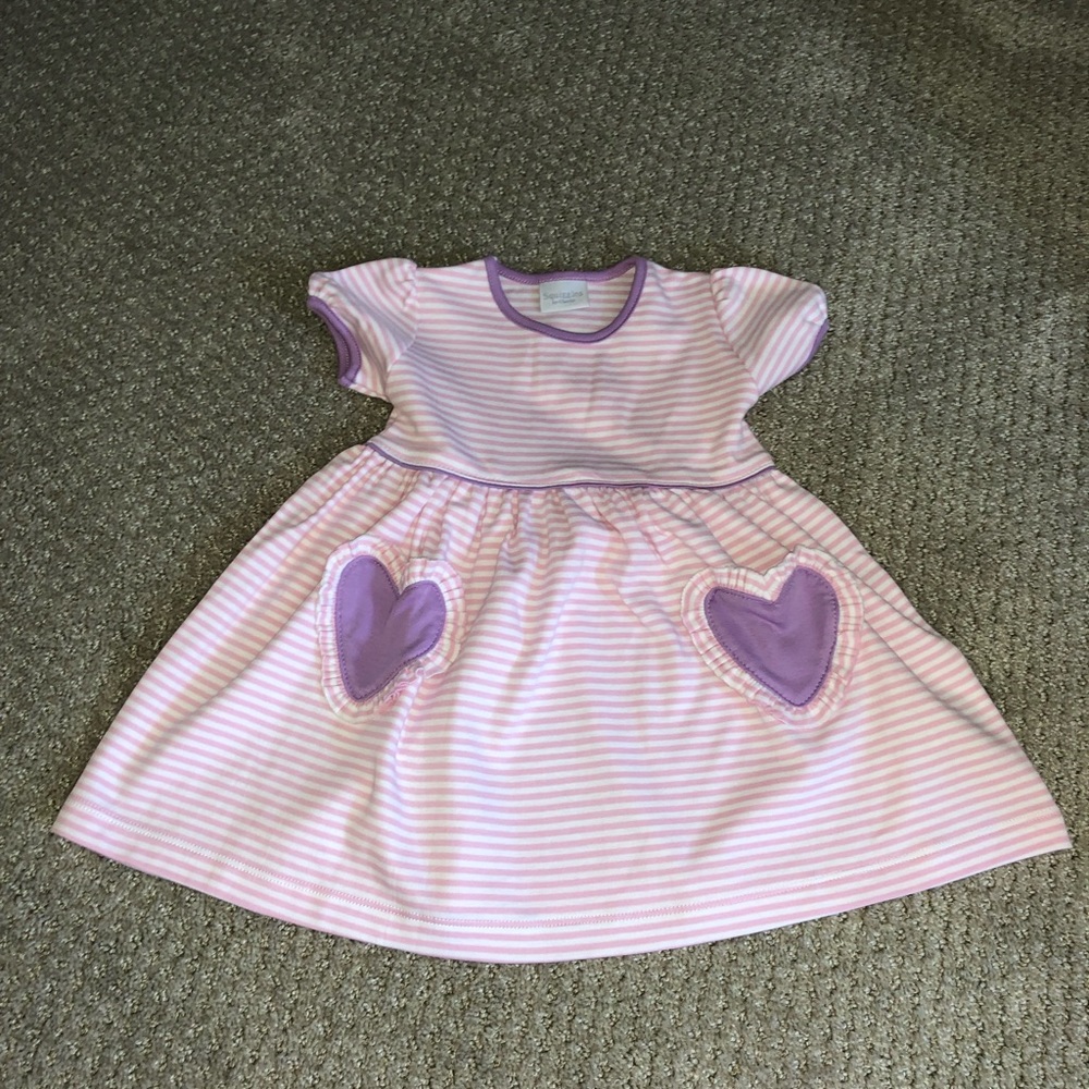 Pink and White Striped Heart Dress